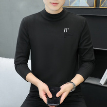 源头工厂批发中高领双面德绒打底衫男士休闲潮流保暖圆领加厚秋衣