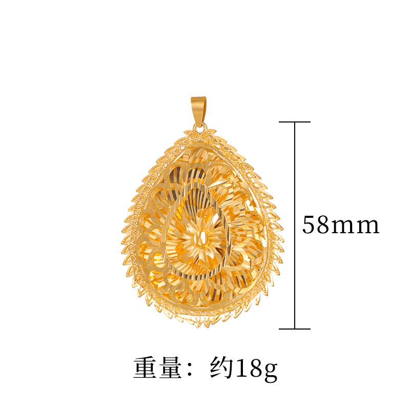 Sand Gold hombres y mujeres gota de agua colgante flores como brocado joyería hueca estilo nacional todo fósforo accesorios de temperamento suministro directo de fábrica