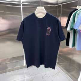 法式外贸跨境卡Casablanca萨布兰卡短袖圆领T恤衫印花纯棉t恤男装