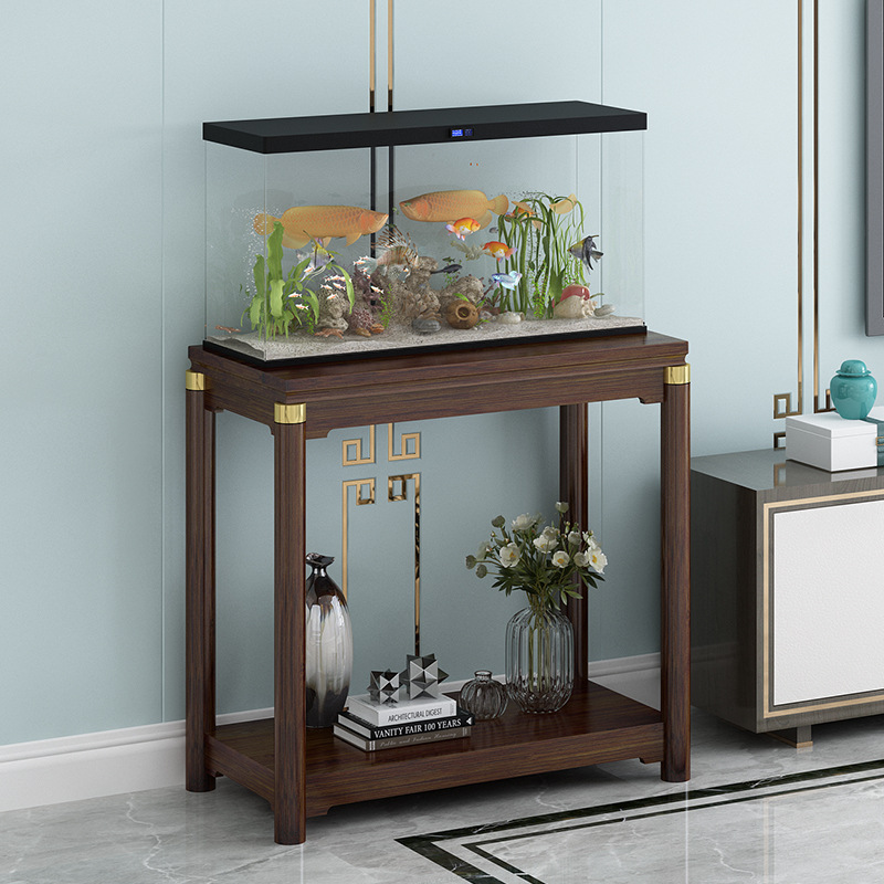 Sofa Side Cabinet Side Table Corner Small Table Small Coffee Table Small Square Table Solid Wood Light Luxury Living Room Fish Tank Flower Rack Storage Rack