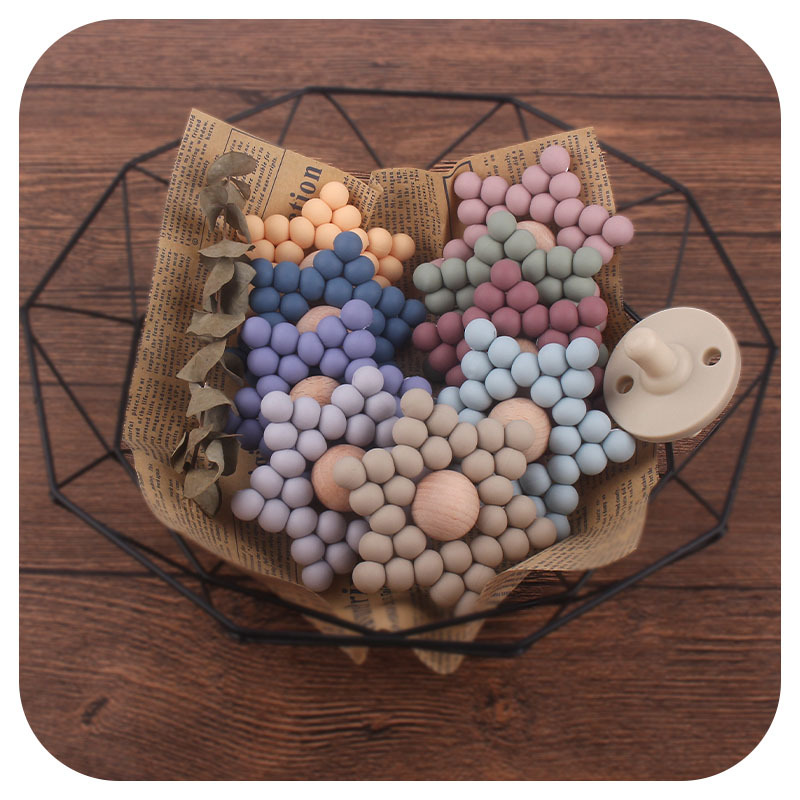 Creativo nuevo bebé suministros DIY cuentas de silicona hexagonal juguete teether bebé teether stick teether