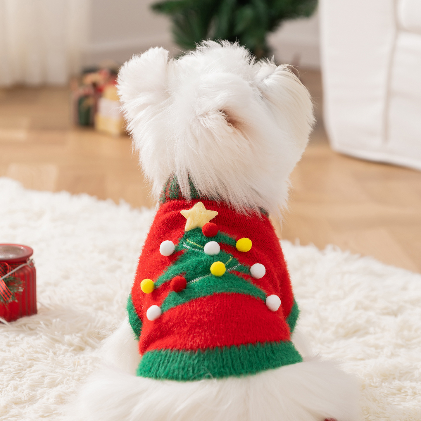 Ropa de mascotas de otoño y invierno de Navidad imitación de ropa de perros suéter caliente ropa de gato pequeño y mediano vestido de dos patas
