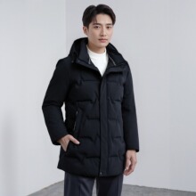 羽绒服男冬季中长款90灰鸭绒加厚保暖中年爸爸防寒连帽男士外套