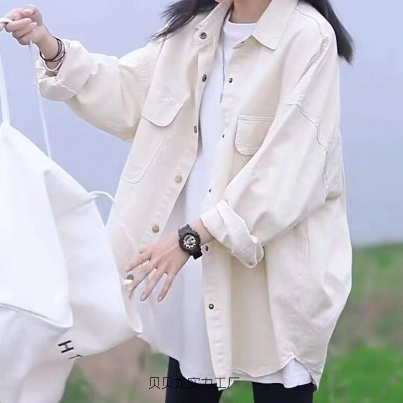 韩版衬衫女中长款外套2025秋季复古港风宽松休闲小个子上衣
