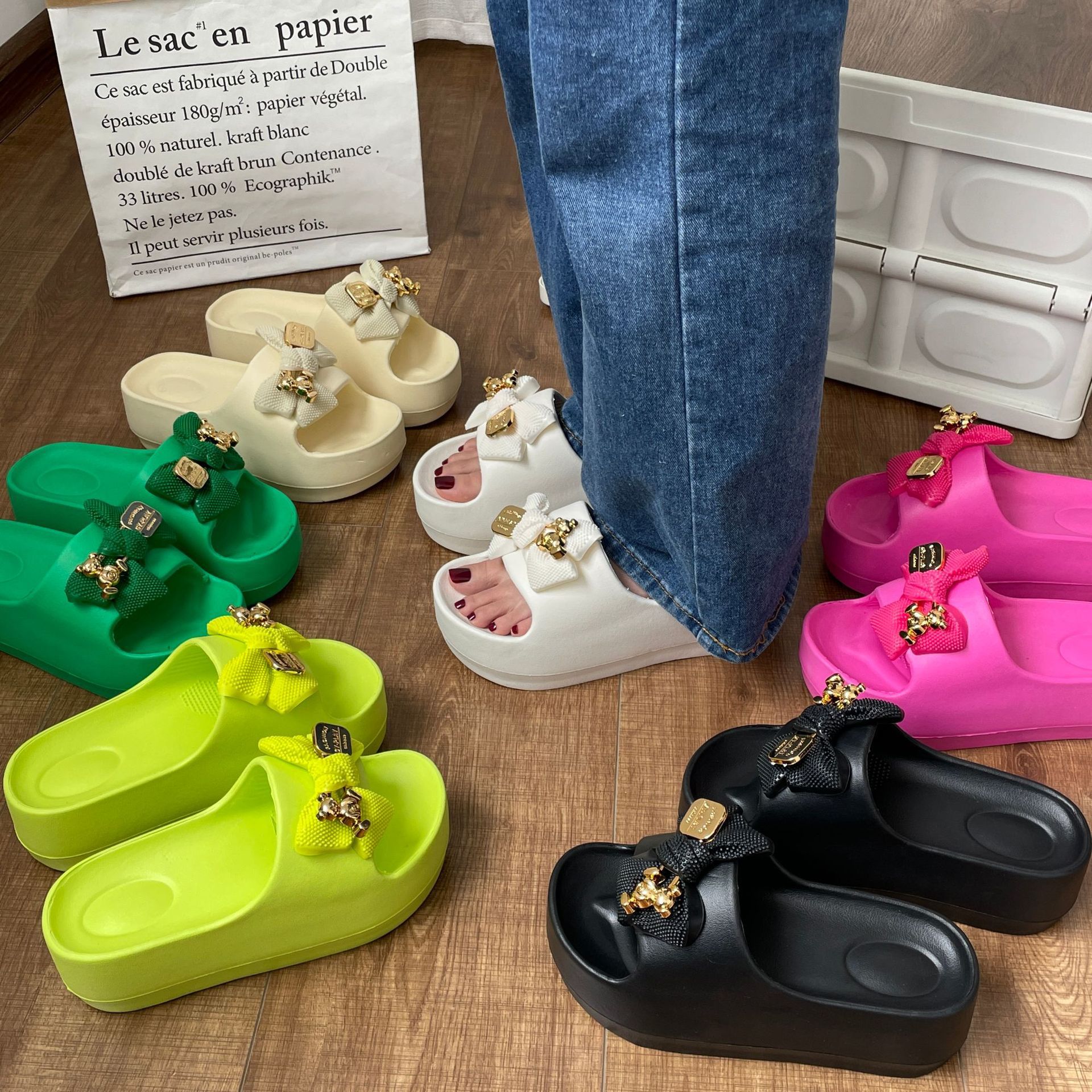 Damen-Flip-Flops, Strand-Leder-Gummi-Slipper mit Fußgewölbeunterstützung_voghion.com