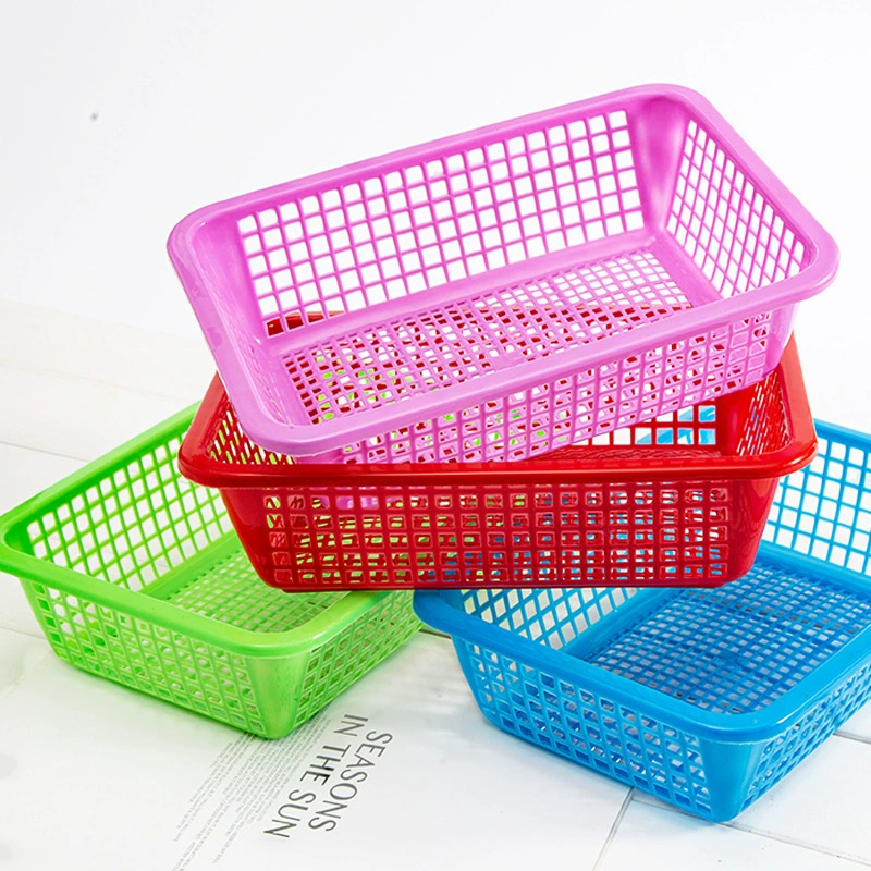 Пластиковая сливная корзина, корзина для овощей, корзина для сбора, кухонная бытовая корзина для овощей, небольшая прямоугольная корзина для хранения в электронной коммерции.