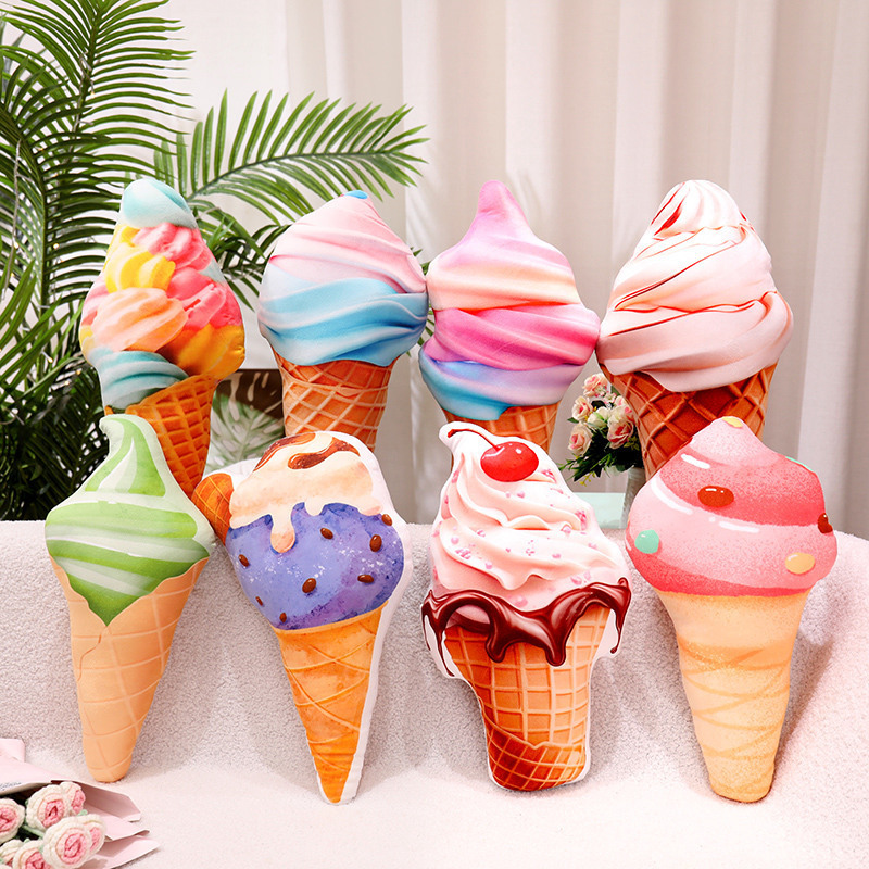 Simulación creativa almohada de helado juguetes de peluche sofá transfronterizo cojín accesorios decoración de la habitación de muestra para niños