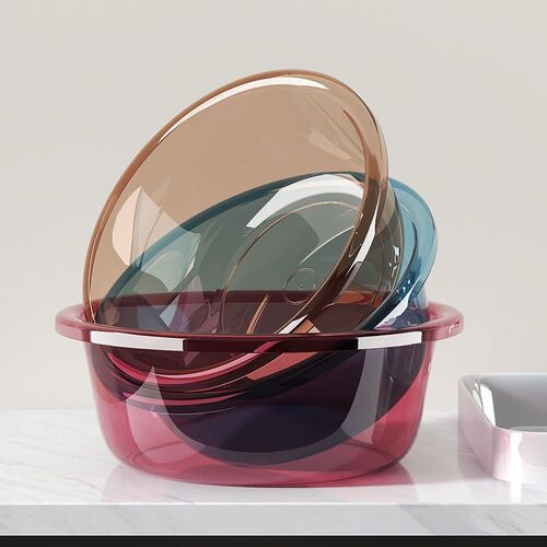 Large thickened transparent plastic wash basin household vegetable wash basin fall-resistant laundry basin baby foot basin wholesale