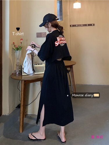 2025 summer Korean style shirt dress splicing French fashion loose large size fat fresh over-the-knee dress children