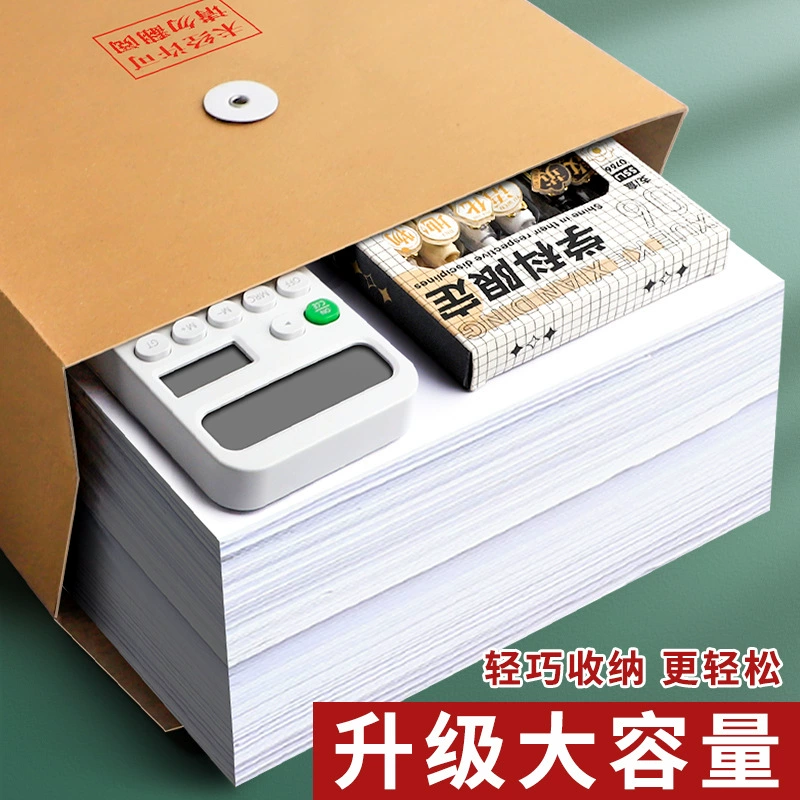Leather files bag for folders, capacious storage bag, increased thickness