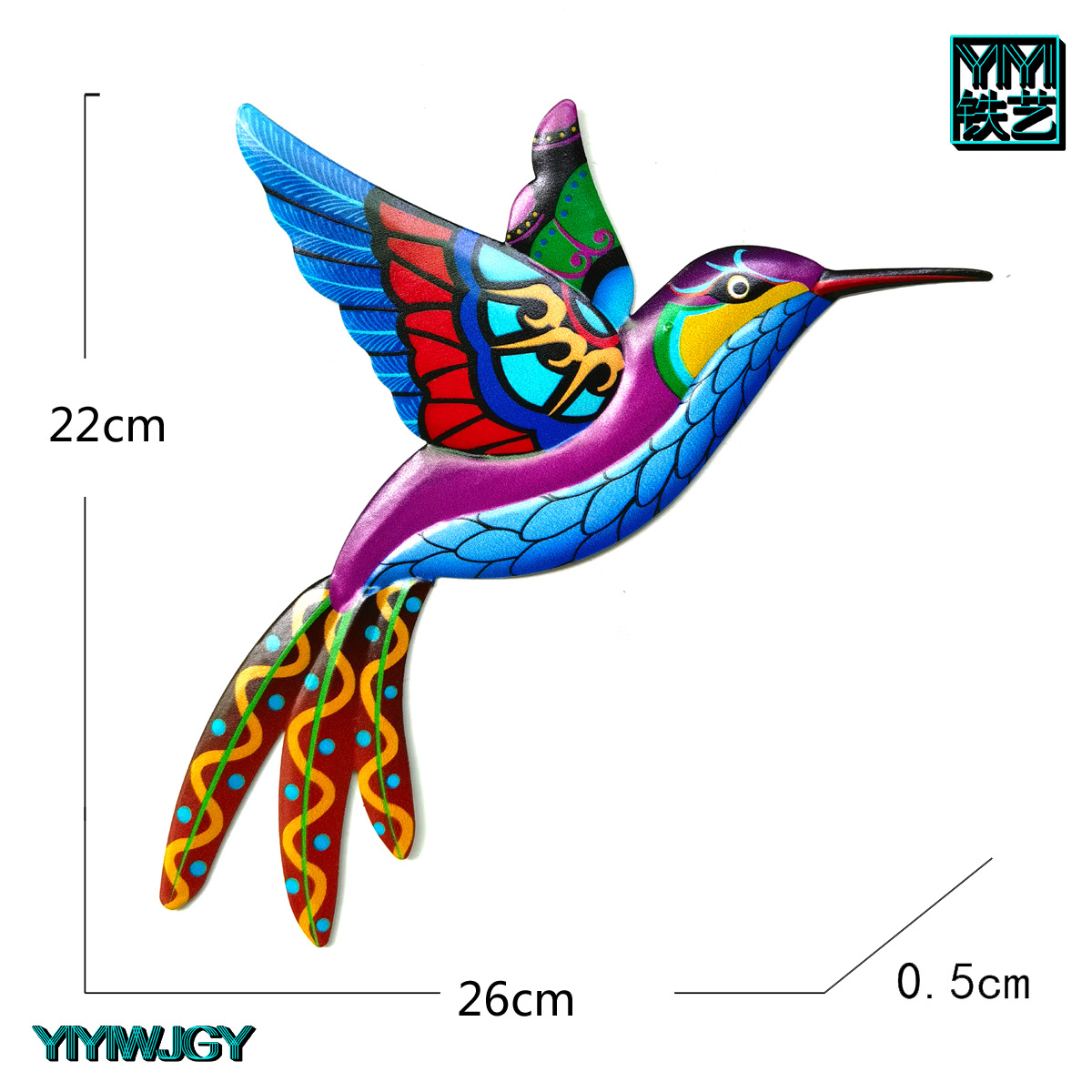 Nuevo Amazon hierro forjado colibrí grande casa colgante de decoración Hardware artesanía Metal