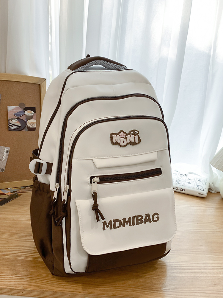 Mochilas escolares niñas de secundaria de alto valor facial nicho estilo insfeng estudiantes de secundaria de gran capacidad chocan con el color de los estudiantes de primaria para reducir la carga mochila