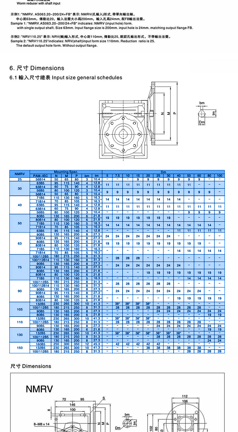 NMRV蜗轮蜗杆减速机_05