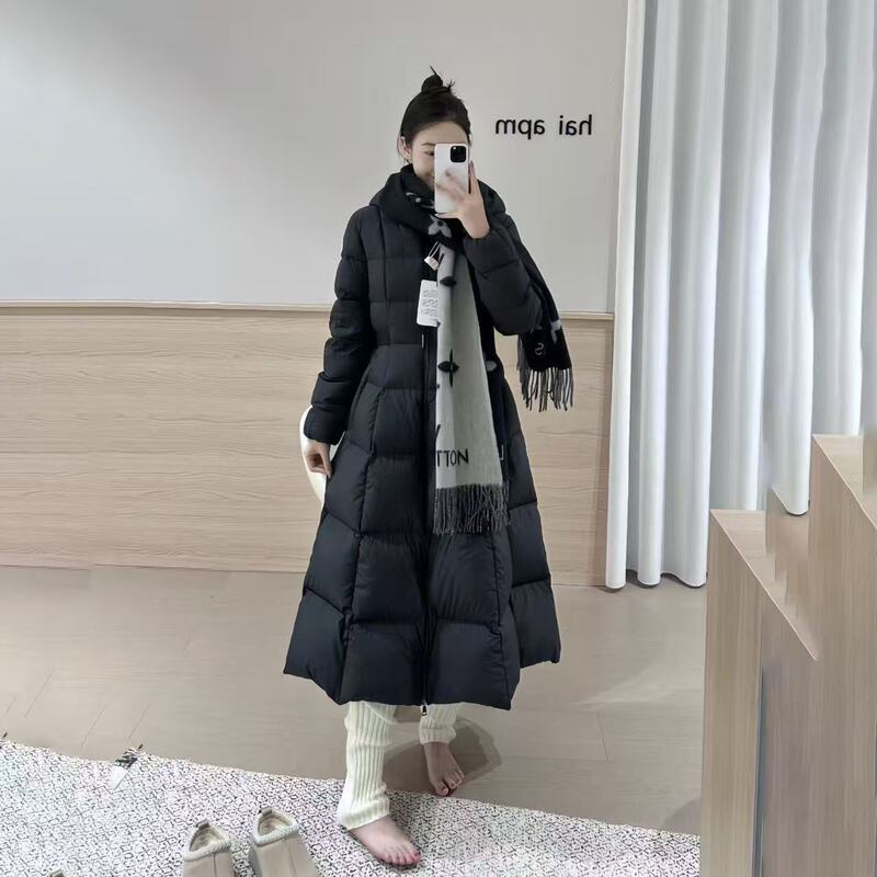 Mengkou Goose down Long Slim-Fit Winter Over-The-Knee down Coat for Women 2026 New Model