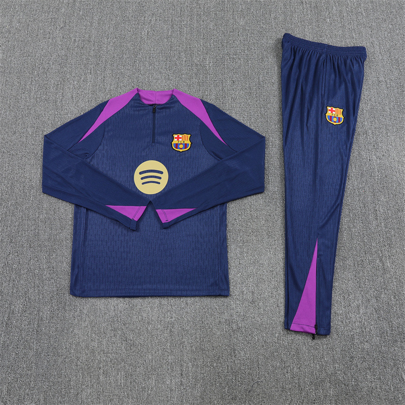 Barça camiseta de entrenamiento de fútbol adulto hombre niño juego de invierno Barça juego de manga larga número de impresión