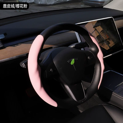 Steering Wheel Cover, Universal for – Steering wheel cover - model-3y-steering-wheel-cover-sakura-pink-38cm