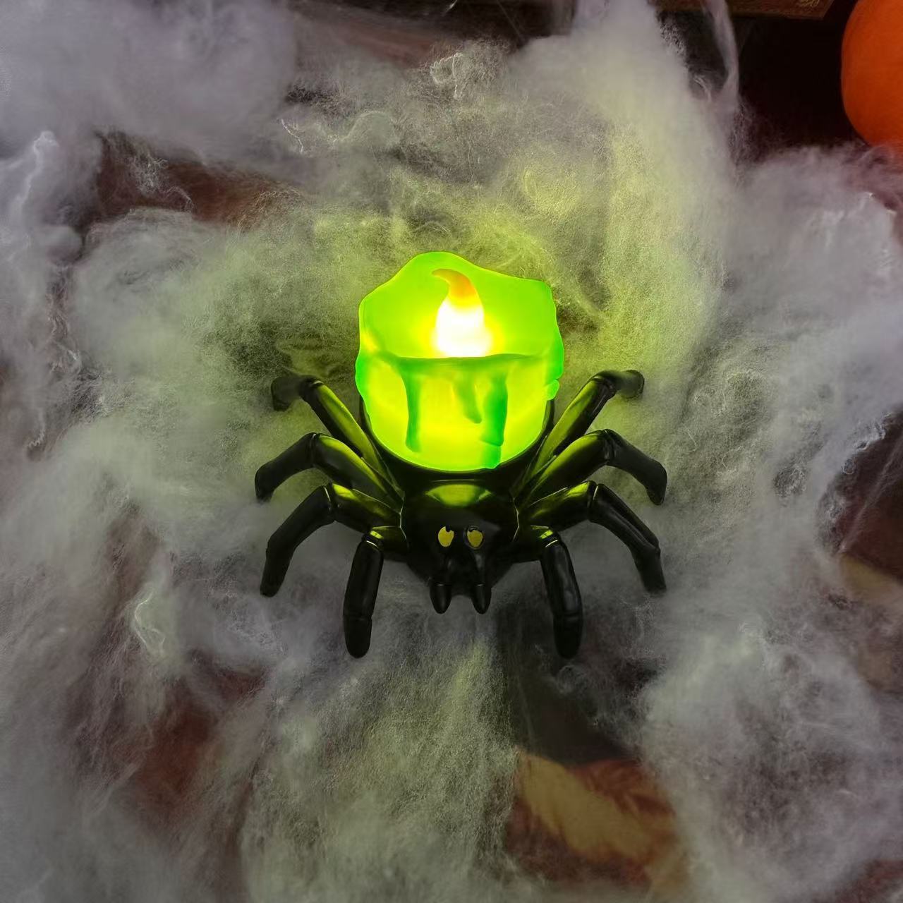 Luces de calabaza de Halloween, luces de velas de araña divertidas, ambiente, accesorios de decoración navideña, adornos led, regalos navideños
