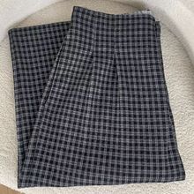 2025秋季新款复古格子裤女款高腰松紧垂感宽松百搭显瘦经典阔腿裤