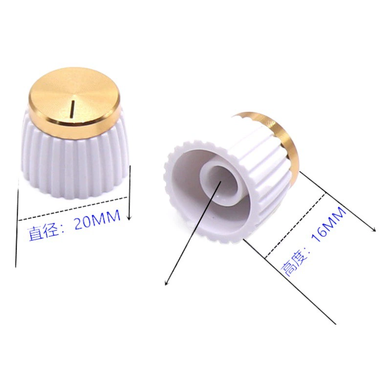 20*16 ручка Крышка потенциометра Ручка регулировки громкости крышка пластиковая ручка Крышка 6 мм сливовое отверстие
