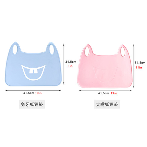 Infant and toddler eating mats, silicone placemats, fox-shaped children's insulated silicone placemats, removable student dining table mats