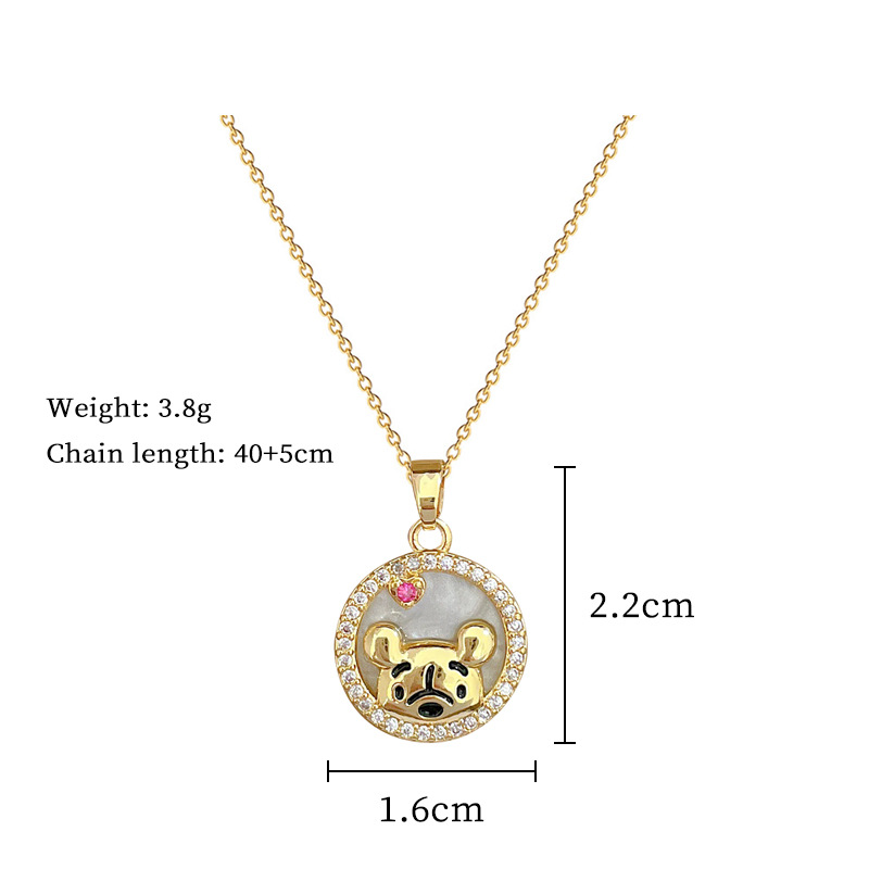 Gorgeous Bear Knot Necklace With Diamond Pendant In Titanium Steel_voghion.com