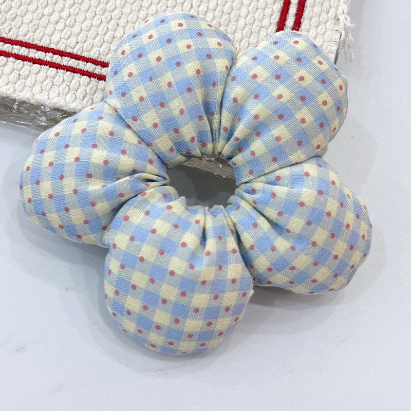 Coreana para niños lindos puntos ondulados flor anillo de cabello para chicas bolas de cabeza collar para chicas joyerías de cabello dulce cola de caballo