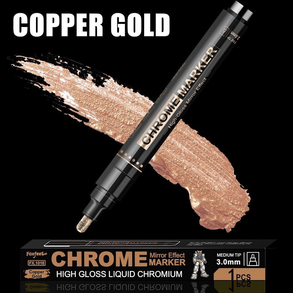 Espejo de 0,7 mm bolígrafo de pintura de oro bolígrafo de cromado bolígrafo de pintura de color modelo de bolígrafo de marca