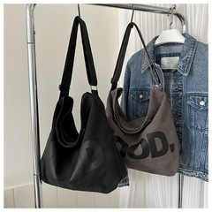 批發2024春季新款帆布包男女同款斜挎包大容量背包日系休閒單肩包