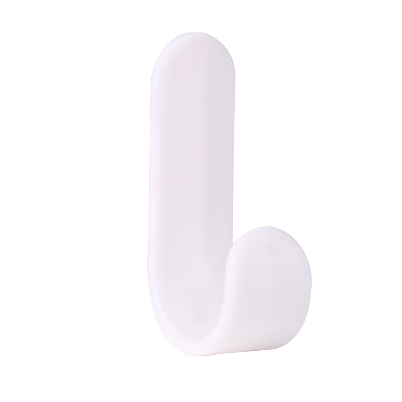 Gancho sin clavos en forma de J montado en la pared gancho sin perforaciones fresco pequeño gancho de perchero para el hogar sin costuras mini gancho adhesivo trasero para puerta