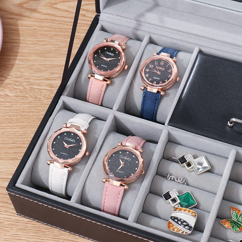 Transfronterizo Amazon venta caliente caja de reloj de cuero caja de regalo multifuncional reloj joyería caja de gafas con cerradura embalaje de regalo