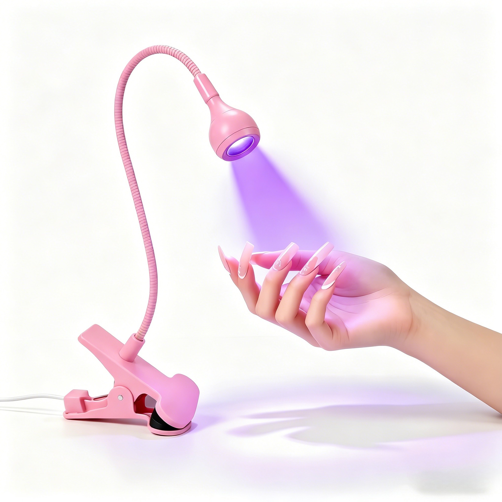 Lámpara de manicuría 395 lámpara de luz púrpura de manicuría lámpara de fototerapia de clip de luz de noche esmalte de uñas UV lámpara de curado de manicuría lámpara de horno