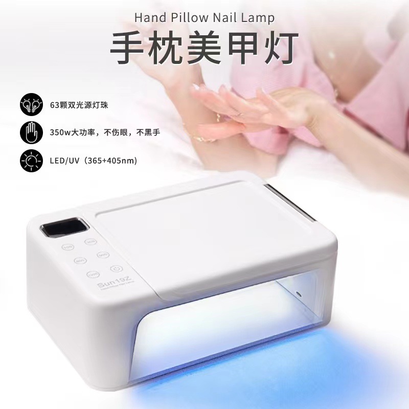 Nuevo arte de uñas transfronterizo, lámpara de fototerapia de uñas con almohada de mano, lámpara de manicura de secado rápido de alta potencia, lámpara de manicura especial