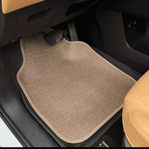 Plain, minimalist, and wabi-sabi style linen car mats that can be cut to size, are absorbent, non-slip, stain-resistant, and easy to clean
