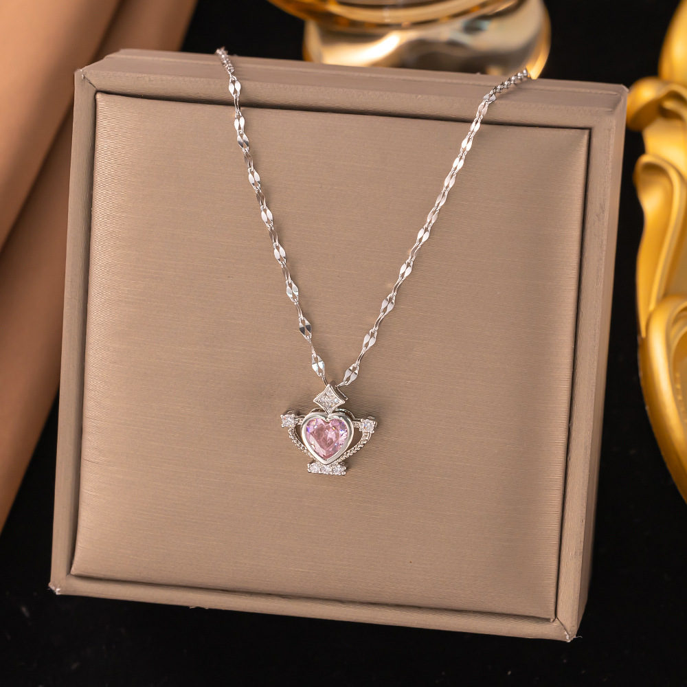 Real Gold Plated Plating Material Copper Pendant Material PVD Coated Real Gold Plated Star Heart Shape Flower Titanium Steel Sweet Classic Style Waterproof Non Tarnish Titanium Steel Pendant Necklace