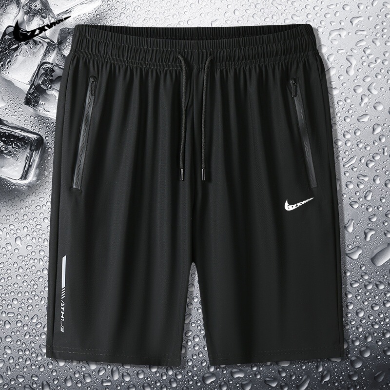 Men's Summer Men's Five-point Pants Basketball Loose Quick-drying Ice Silk Casual Pants Sports plus size Shorts Men's Beach Pants