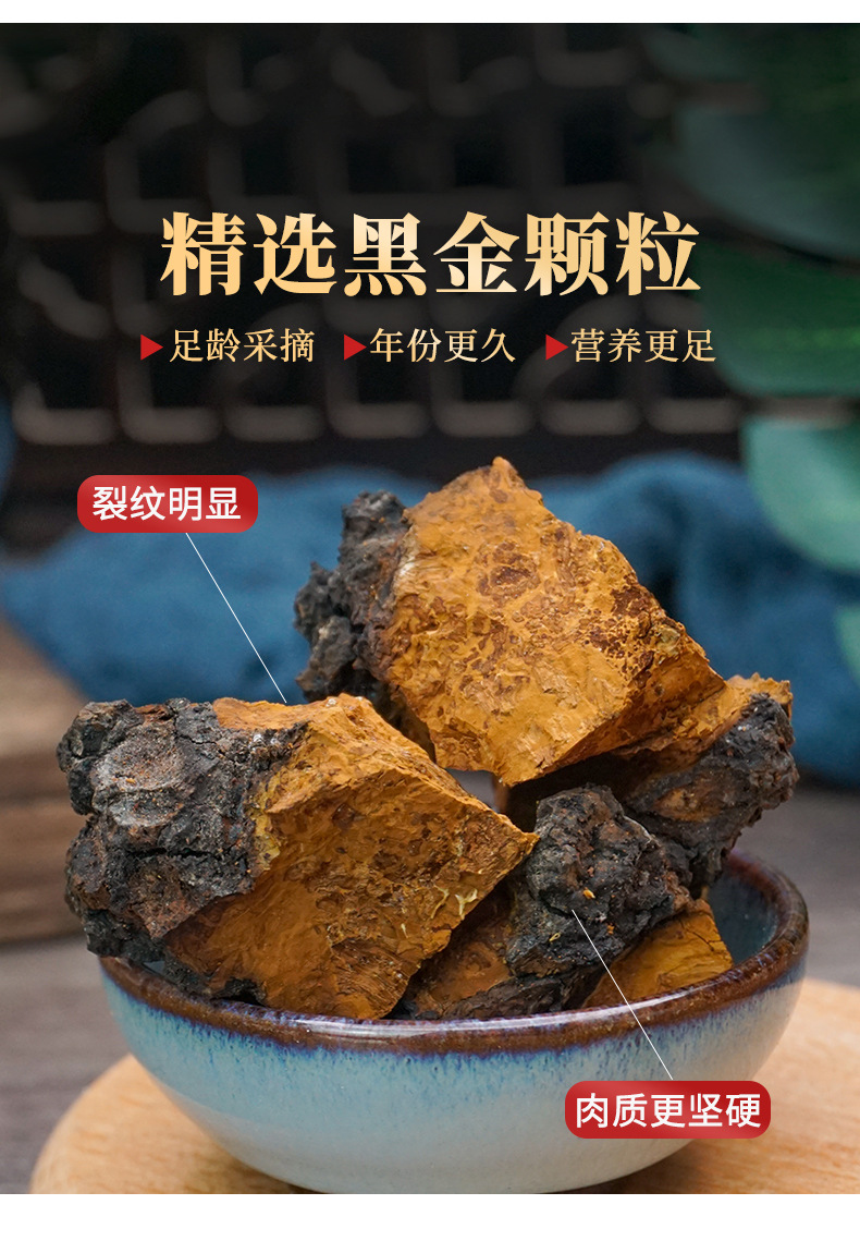 Wild Chaga Mushroom Raw Chunks 40g Long White Mountain Inonotus obliquus Herbal Tea specifications