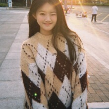 美拉德穿搭复古菱格套头毛衣女秋冬加厚宽松奶呼呼软糯针织衫上衣
