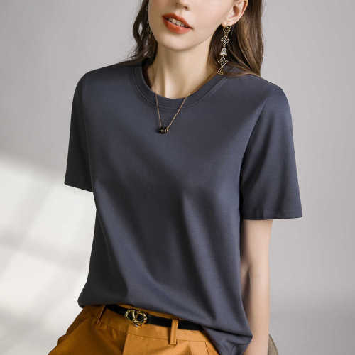 High-end European French-style luxury fashion trendy women's summer heavy-duty short-sleeve T-shirt 2025