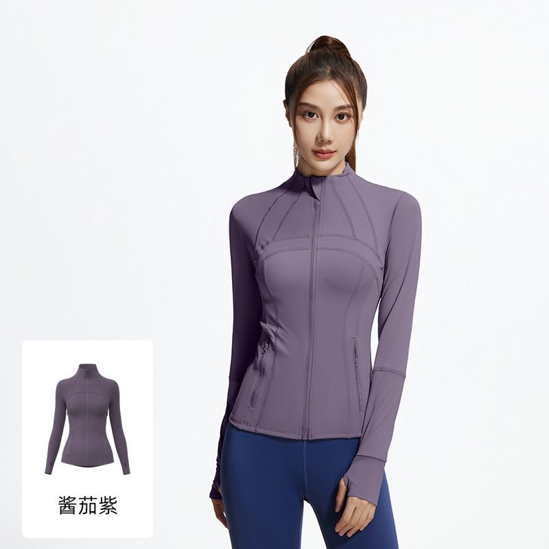 やせているIuIu春秋deflneと同じタイプのフィットネス通気性弾力ポケットランニング運動ヨガ服コート|undefined