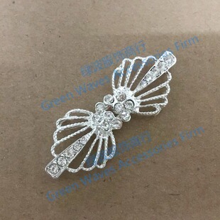 Shiny metal silver white diamond women's shirt buckle diamond buckle accessories DIY hand sewing decoration buckle