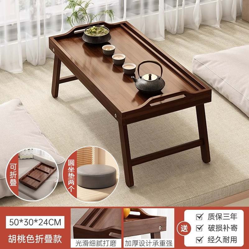 Ventana salediza mesa de centro pequeña de tres piezas dormitorio mesa de tatami plegable simple 2025 nueva mesa baja japonesa sentada