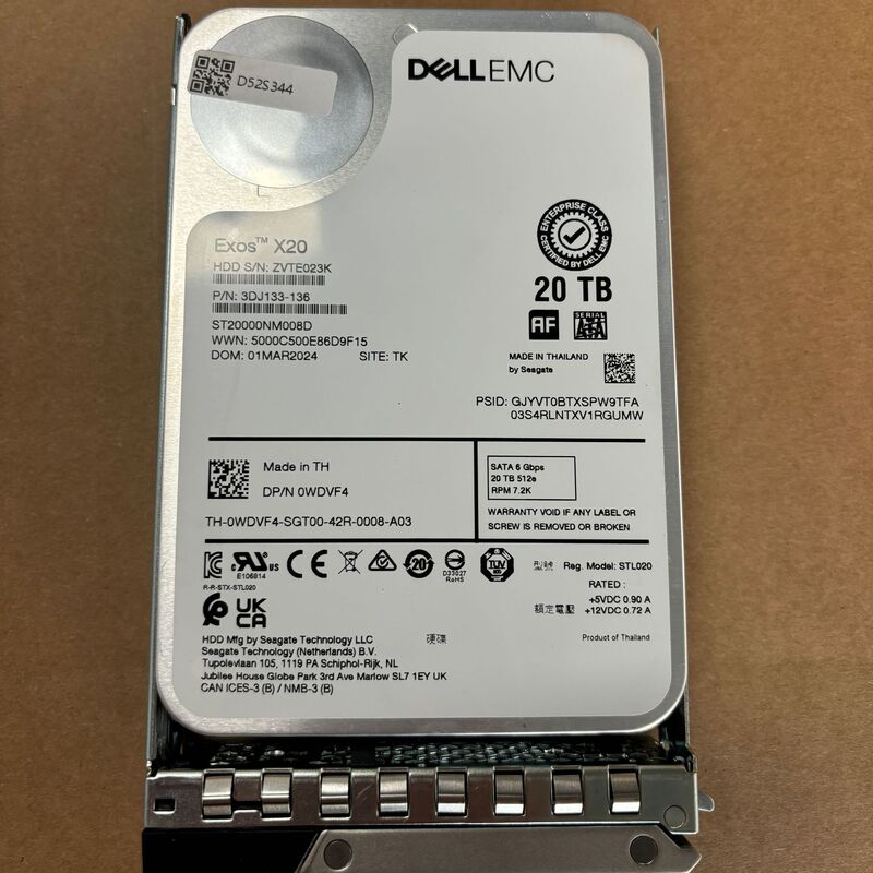 Suitable for Dell Server Hard Drives Enterprise-Grade Nas Storage Array Hard Drives 20t 7.2K Sata 3.5inch Suitable for Dell Server Hard Drives Enterprise-Grade Nas Storage Array Hard Drives 20t 7.2K Sata 3.5inch