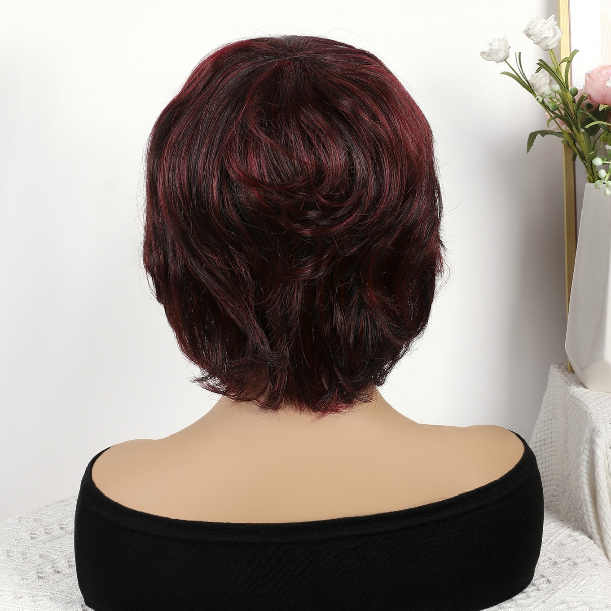 Cabeza de bob de fibra química al por mayor peluca de pelo de estudiante mecanismo de peluca cubierta de cabeza
