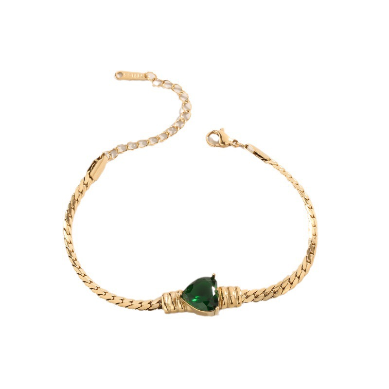 Women's Gender Plating Design Vintage Style Heart Shape Titanium Steel Plating Bracelets