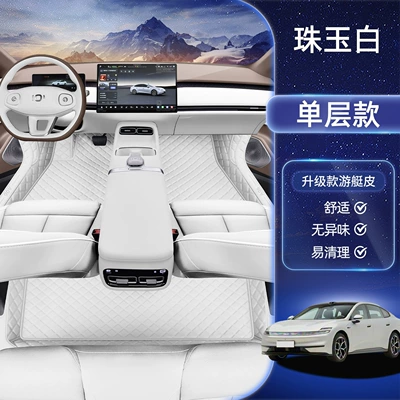 Suitable for 26 Models of Qiyuan A06, Full-Coverage Floor Mats, Special Modified Interior Carpet for Qiyuan A06, Car Floor Mats (Modelə uyğun ayaqaltı) - jewel-white-single-layer-foot-pad