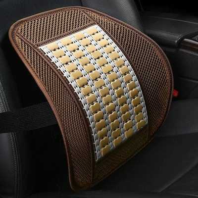 Waist support: lumbar support, driving waist protector, waist - beige-bamboo-lumbar-support-natural-bamboo-pieces-cool-and-breathable