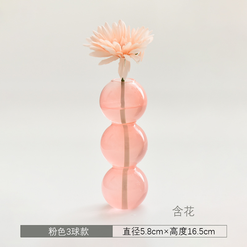 INS diseñador burbuja bola de color florero de cristal cafetería B & B decoración suave decoración fondo