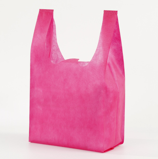Bolsas de tela no tejida en stock bolsas de compras bolsas de chaleco impresión en color logotipo y patrón publicitario bolsas ecológicas