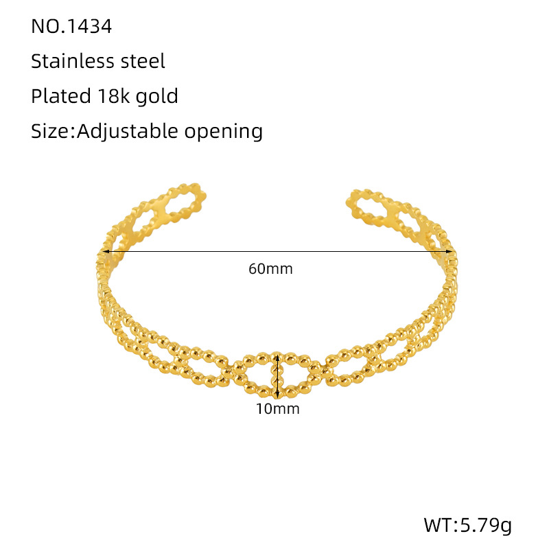 Personalidad tendencia de moda de acero de titanio brazalete de apertura mujer INS viento exagerado irregular C brazalete al por mayor en stock