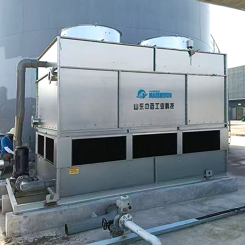 100T闭式冷却塔横流逆流式方形工业制冷车间降温封闭式水塔密闭式